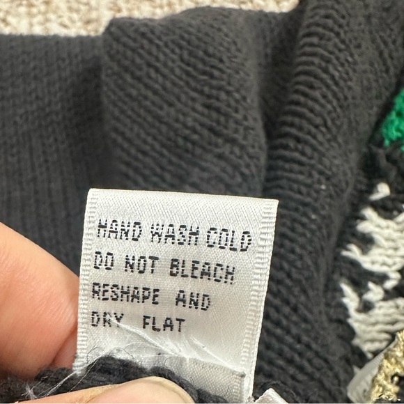 Chaus Black and Purple Cardigan Sweater with Geometric Design - Picture 6 of 7